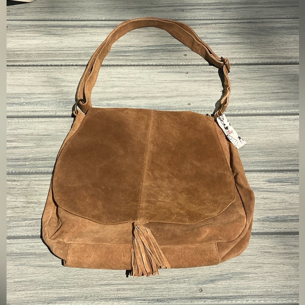 Brand new Raj Tan/Brown Suede Crossbody Purse (NWT)